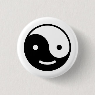 Yin en yang emoji ronde button 3,2 cm