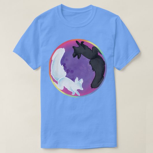 Yin en Yang Foxes T-shirt (Design voorkant)