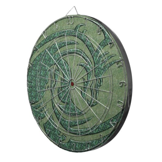 Yin en Yang gele en rode draak Dartbord (Voorkant Rechts)