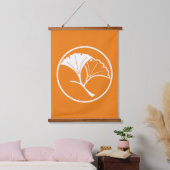 Yin en yang ginkgo bladeren in threadlike ring hangend wandkleed (Slaapkamer)