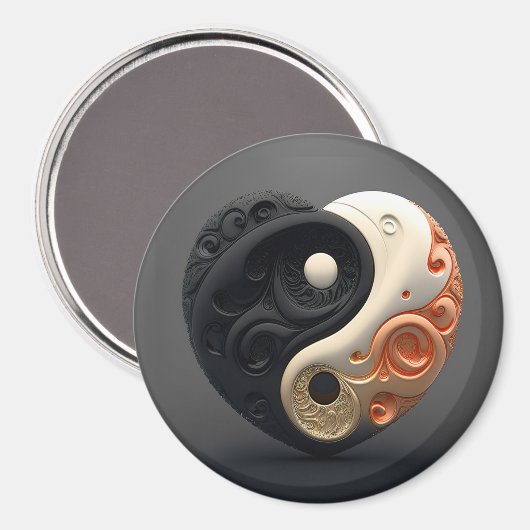 Yin en yang hart Magnet (Voorkant / Achterkant)