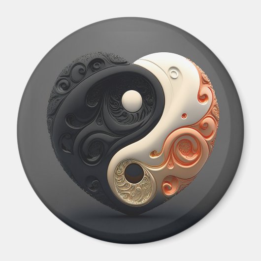 Yin en yang hart Magnet (Voorkant)