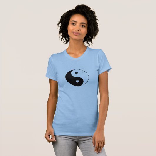Yin en Yang Heart T-shirt (Voorkant volledig)