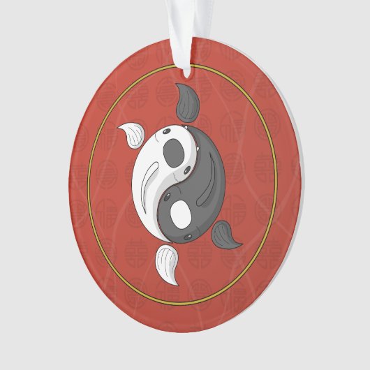 Yin en Yang het Koi Acryl Ornament (voorkant)