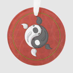 Yin en Yang het Koi Acryl Ornament