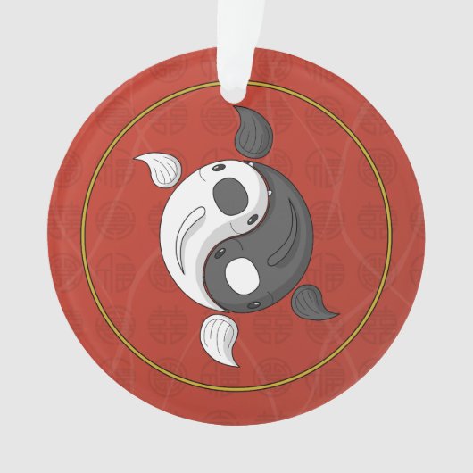 Yin en Yang het Koi Acryl Ornament (voorkant)