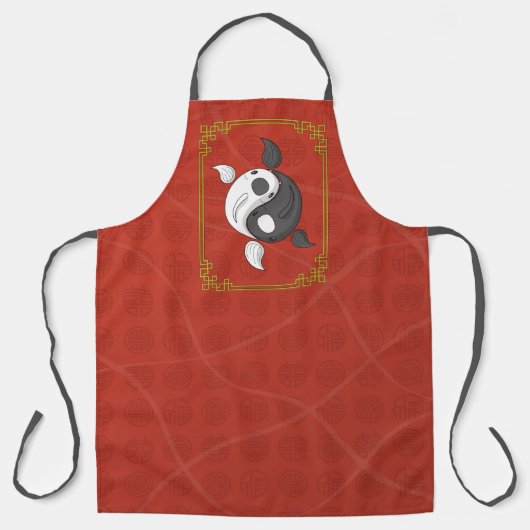 Yin en Yang het Koi All-Over Print Schort (Voorkant)