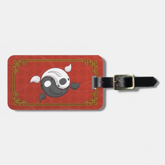 Yin en Yang het Koi Bagagelabel (Voorkant horizontaal)