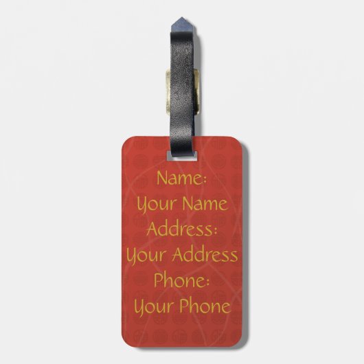 Yin en Yang het Koi Bagagelabel (Achterkant verticaal)