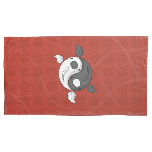 Yin en Yang het Koi Kussen Hoesje Kussensloop (Voorkant)