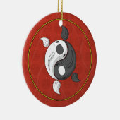 Yin en Yang het Koi-Ornament Keramisch Ornament (Rechts)