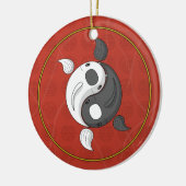 Yin en Yang het Koi-Ornament Keramisch Ornament (Links)