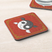 Yin en Yang het Koi-plein Onderzetter (Linkerzijde)