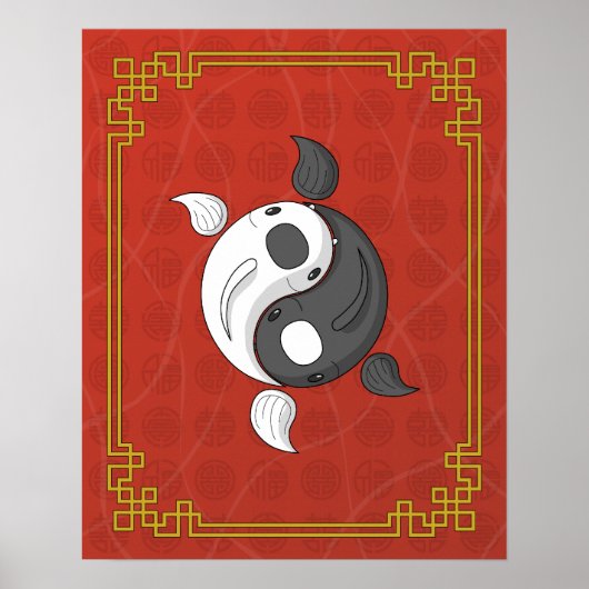 Yin en Yang het Koi Poster (Voorkant)