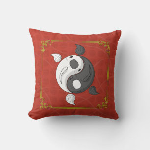 Yin en Yang het Koi-Sierkussen Kussen