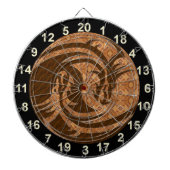 Yin en Yang houten dartbord met cijfers (Voorkant)