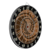 Yin en Yang houten dartbord met cijfers (Voorkant Links)