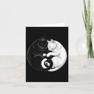 Yin en Yang Huisdier Kat Zwarte Witte Katten  Kaart