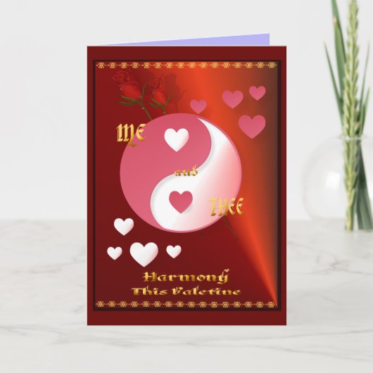 Yin en Yang in de Hete Roze Kaart van Valentijn (Voorkant)