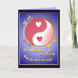 Yin en Yang in de Hete roze-Kaart van Valentijn Feestdagen Kaart