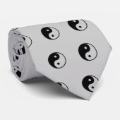 Yin en Yang in zwart en grijs Stropdas (Opgerold)