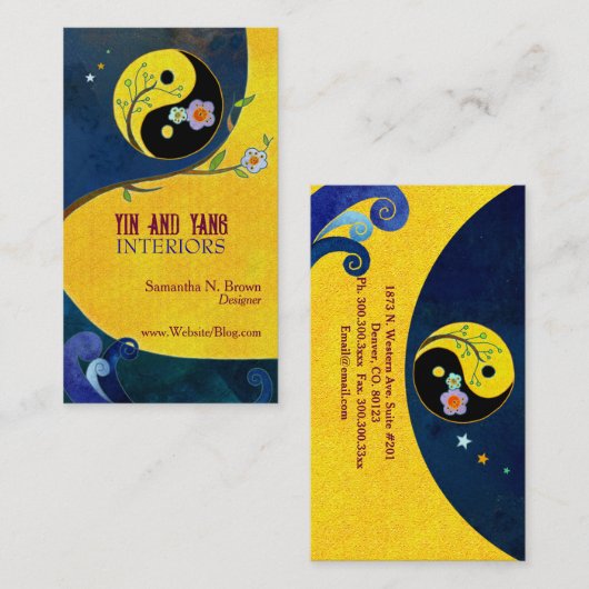 Yin en Yang interieurontwerp Visitekaartje (Voorkant / Achterkant)