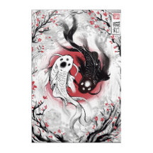 Yin en Yang Japans Koi Fish Painting