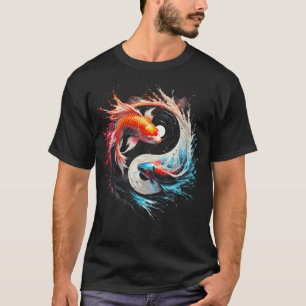 Yin en Yang Japanse Koi Fish Art Graphic Yinyang T-shirt
