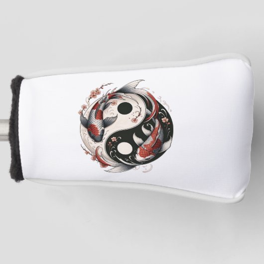 Yin en Yang Japanse Koi Vis Golfheadcover (Voorkant)