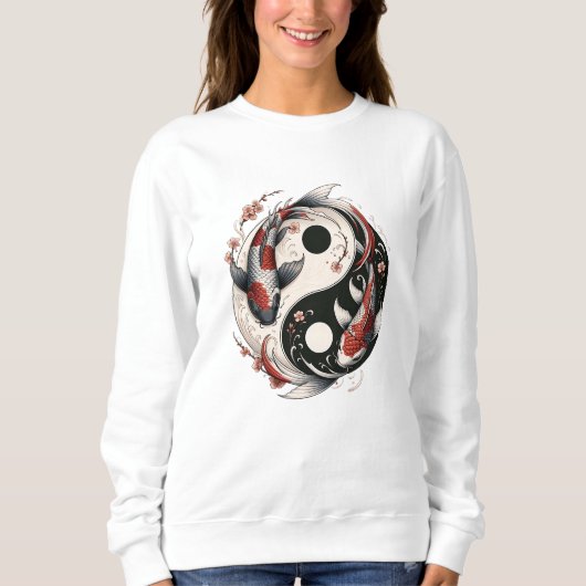 Yin en Yang Japanse Koi Vis Trui (Voorkant)