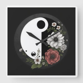 Yin en Yang-klok Vierkante Klok