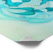 Yin en Yang Koi Carp Aqua Blue Art Print (Hoek)