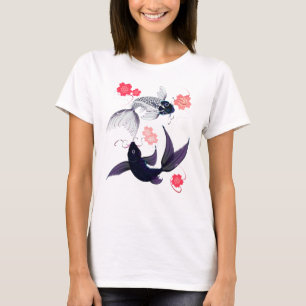 Yin en Yang Koi en Cherry Blossom Shirten T-shirt
