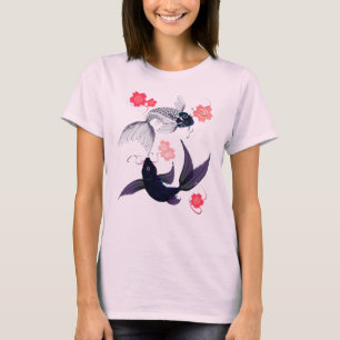 Yin en Yang Koi en Cherry Blossom T-Shirts