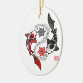 Yin en Yang Koi Fish Keramisch Ornament (Links)