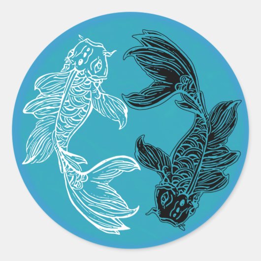 YIN en YANG Koi vis sticker (Voorkant)