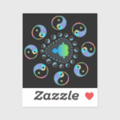 Yin en Yang Mandelbrot Fractal Sticker (Vel)