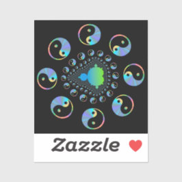 Yin en Yang Mandelbrot Fractal Sticker