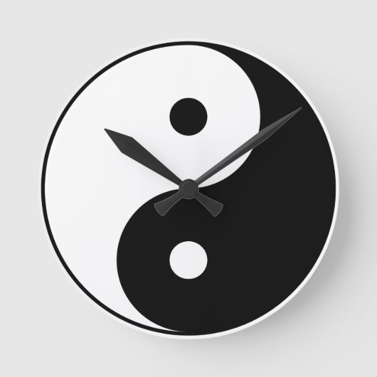 Yin en Yang Motivatie filosofisch symbool Ronde Klok (Voorkant)