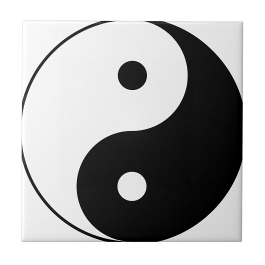 Yin en Yang Motivatie filosofisch symbool Tegeltje (Voorkant)