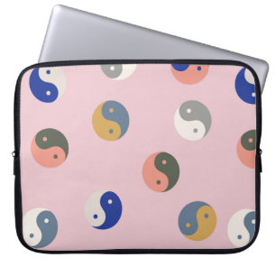 Yin en yang naadloos patroon, herhaalbaar spiritue laptop sleeve