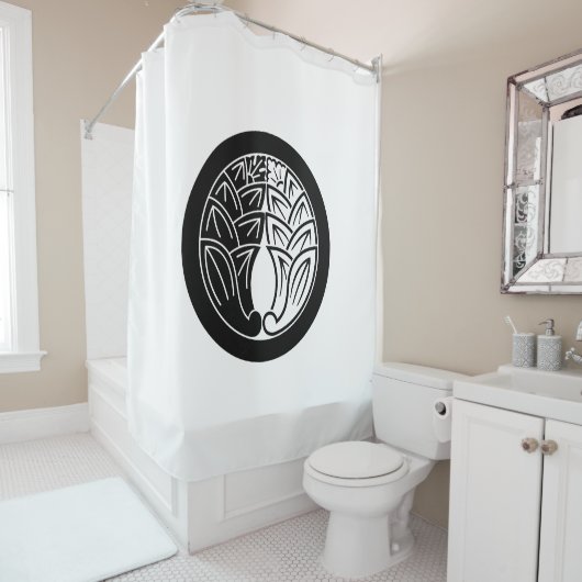 Yin en Yang Omarmen japanse gingers in cirkel Douchegordijn (In situ)