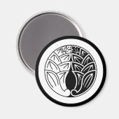 Yin en Yang Omarmen japanse gingers in cirkel Magneet (Voorkant / Achterkant)