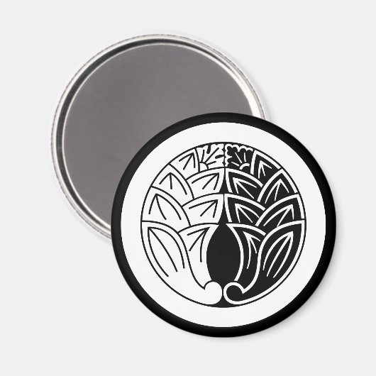 Yin en Yang Omarmen japanse gingers in cirkel Magneet (Voorkant / Achterkant)