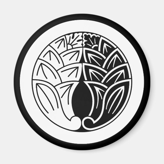 Yin en Yang Omarmen japanse gingers in cirkel Magneet (Voorkant)