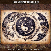 Yin en Yang op perkament - Tissuepapier