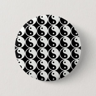 Yin en Yang Pattern Ronde Button 5,7 Cm