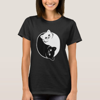 Yin en Yang Pet Cat Black White Cats Animals Love T-shirt