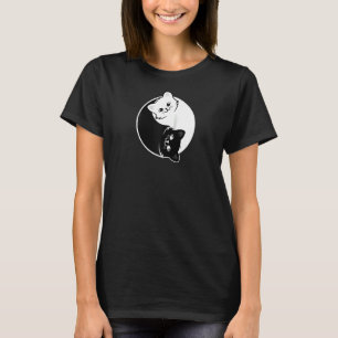 Yin en Yang Pet Cat Black White Cats Animals Love T-shirt