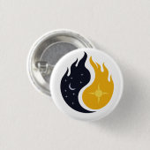 yin en yang ronde button 3,2 cm (Voorkant /achterkant)